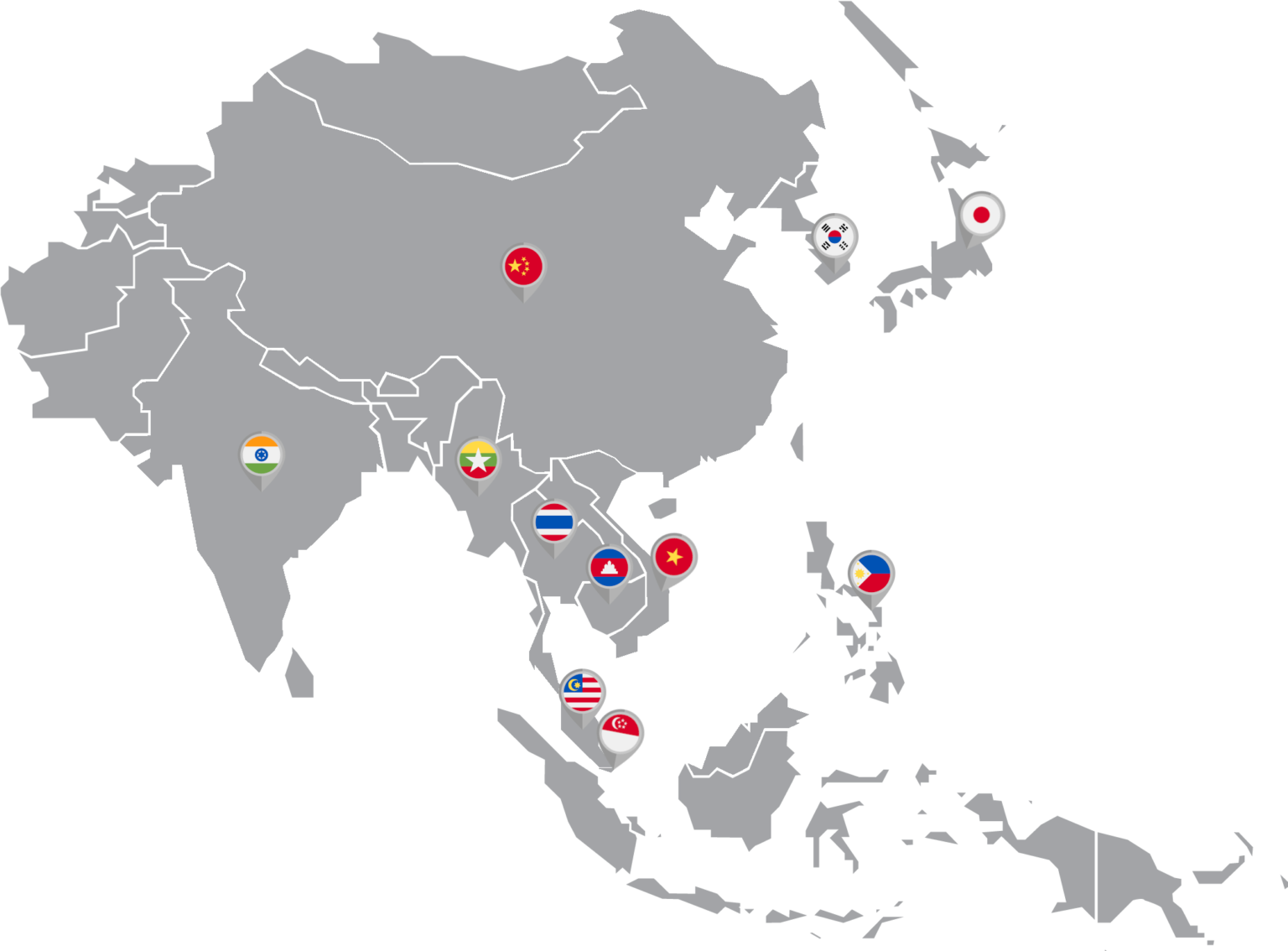 Map of the BLCC Collective in Asia