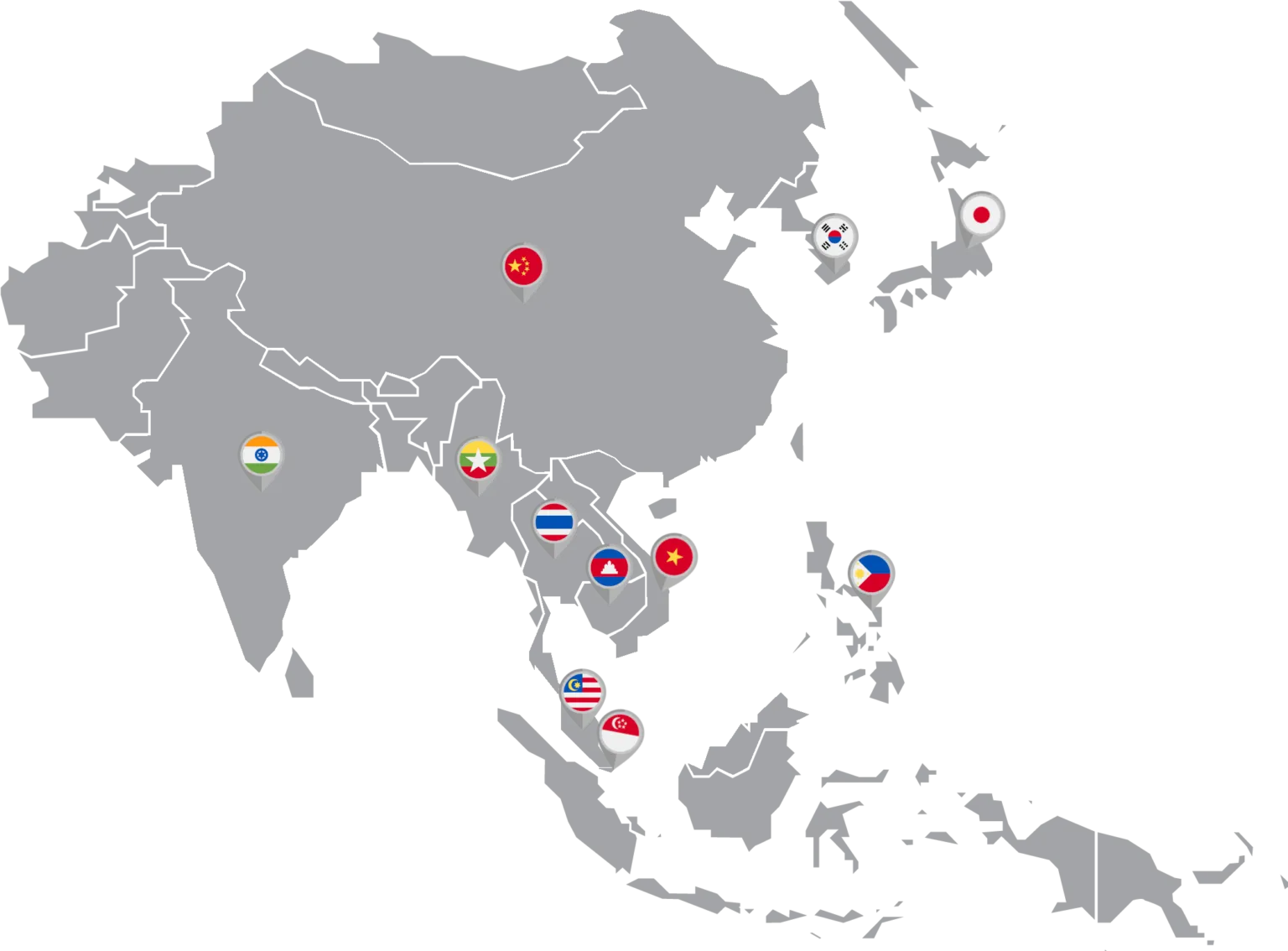 Map of the BLCC Collective in Asia