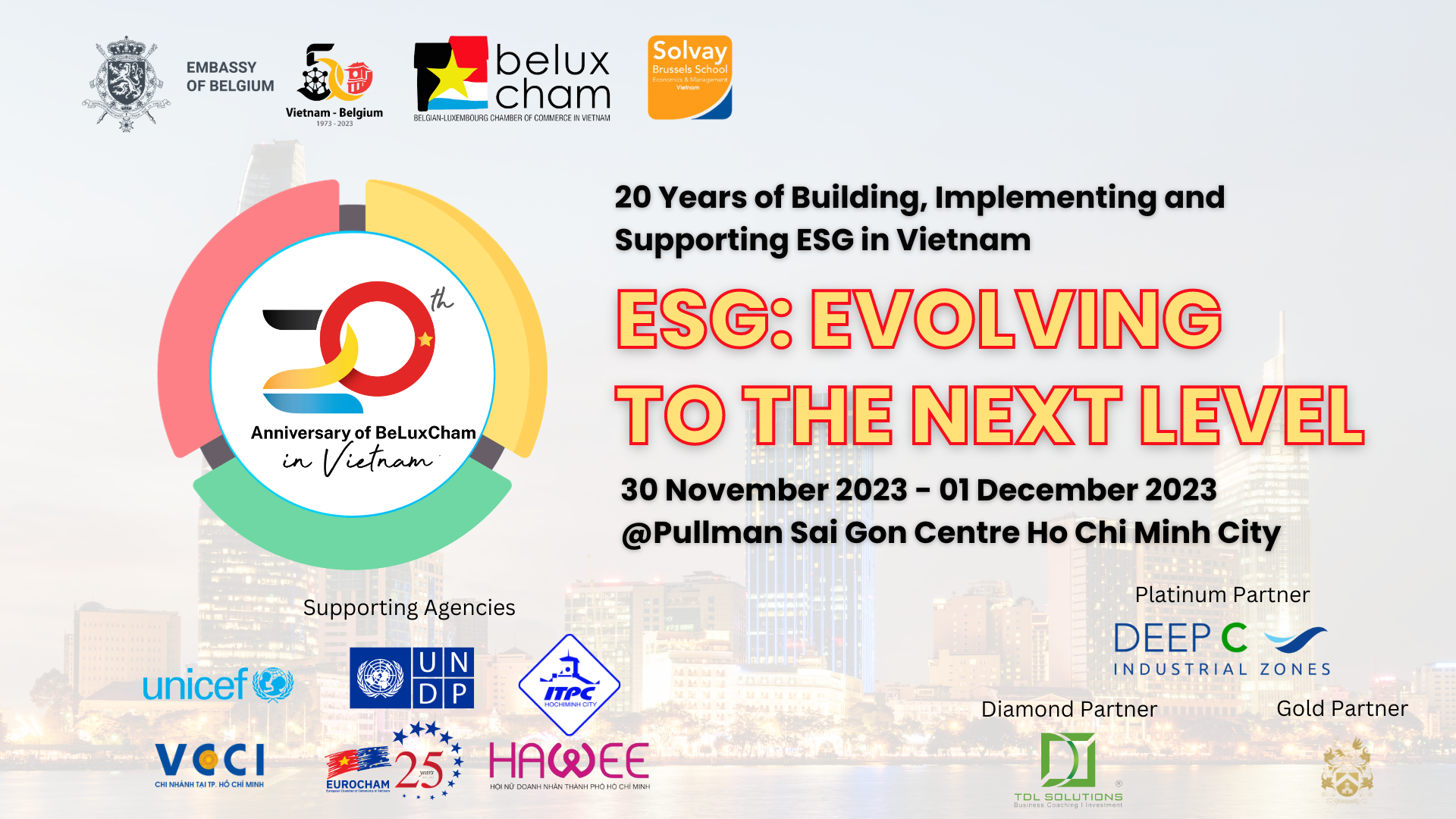 Flyer for the ESG conference event in Vietnam